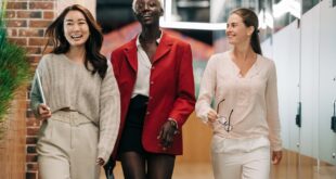 Successful multiethnic business colleagues in modern office
