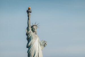Statue of Liberty against clear blue sky