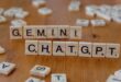 Scrabble Tiles Spelling Gemini and ChatGPT
